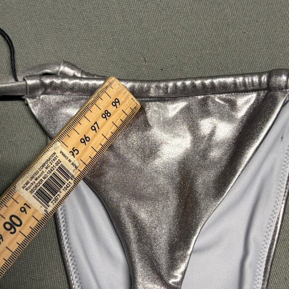 superdown Women's Silver Danae Tie Side Bikini Bottoms M‎ - Picture 7 of 12